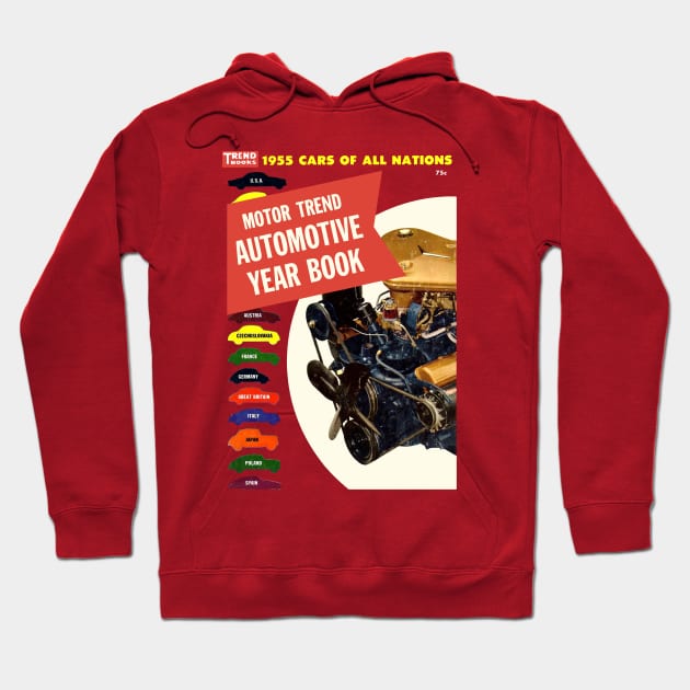 1955 AUTO YEARBOOK - book cover Hoodie by Throwback Motors